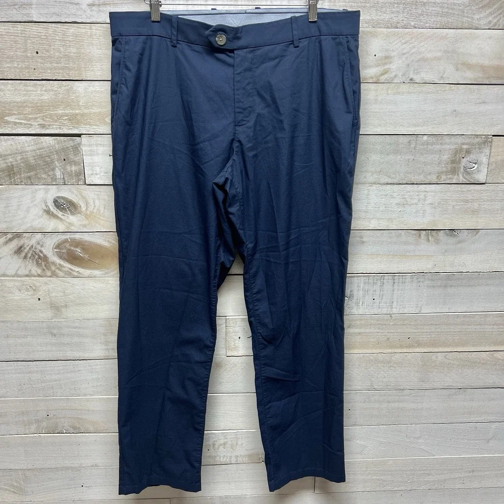 Nike Dri Fit Flex‎ Player Pants Mens 38x32 Blue Straight Chino Golf Casual